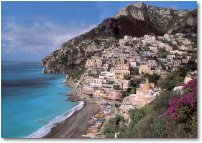 The village of Positano, built vertically on the rock