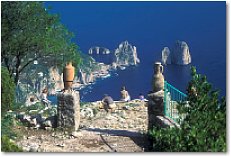 The Faraglione Islands on Capri, from Monte Solaro