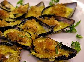Mussels au Gratin